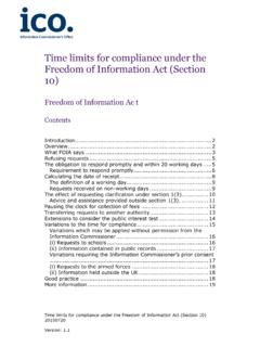 Time limits for compliance under the Freedom of ...