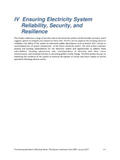 IV Ensuring Electricity System Reliability, Security, and ...