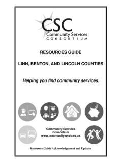 RESOURCES GUIDE LINN, BENTON, AND LINCOLN …