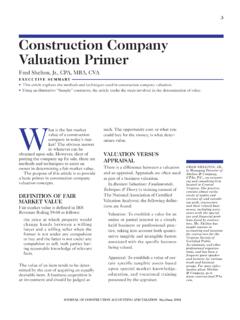 Construction Company Valuation Primer