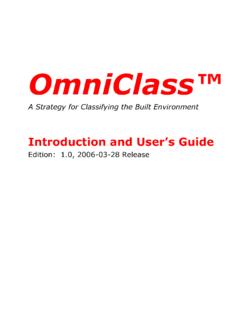 Introduction and User’s Guide - OmniClass