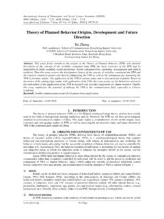 Theory of Planned Behavior:Origins, Development and …
