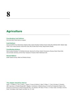 Agriculture - Intergovernmental Panel on Climate Change
