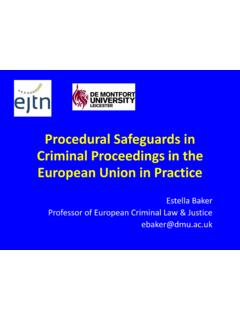 Procedural Safeguards in Criminal Proceedings in …