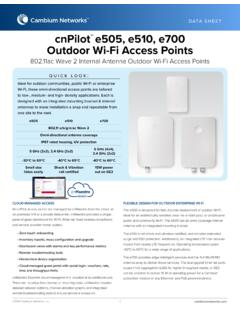 DATA SHEET cnPilot e505, e510, e700 Outdoor Wi-Fi Access ...