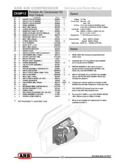 ARB AIR COMPRESSOR Service and Parts Manual CKMP12 …