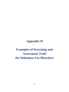 Appendix D: Examples of Screening and Assessment Tools …