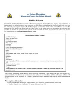 Bladder Irritants - Hopkins Medicine