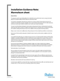 Installation Guidance Note: Marmoleum sheet
