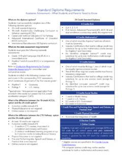 Standard Diploma Requirements - Florida Department of ...