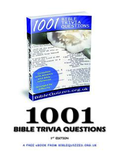 1001 Bible Trivia Questions - Bible Megasite