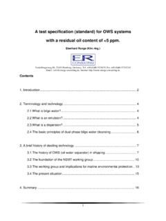 A test specification (standard) for OWS systems with a ...