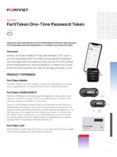 FortiToken One-Time Password Token Data Sheet