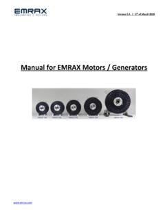 Manual for EMRAX Motors / Generators