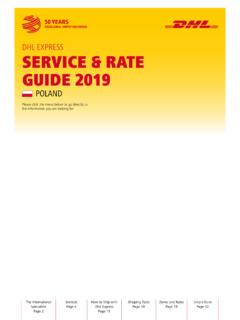 DHL EXPRESS SERVICE &amp; RATE GUIDE 2018 - dhl.com.pl