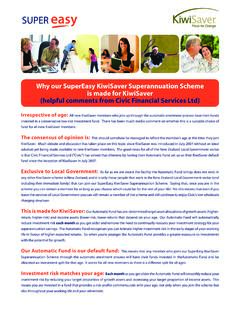Why our SuperEasy KiwiSaver Superannuation Scheme is …