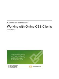 Working with CBS ASP Clients - Thomson Reuters Tax ...