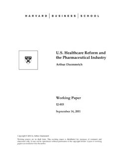 U.S. Healthcare Reform and the Pharmaceutical Industry