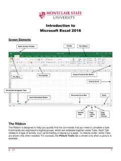 Introduction to Microsoft Excel 2016