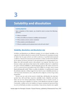 Solubility and dissolution - Pharmaceutical Press
