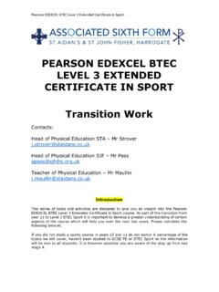PEARSON EDEXCEL BTEC LEVEL 3 EXTENDED CERTIFICATE …