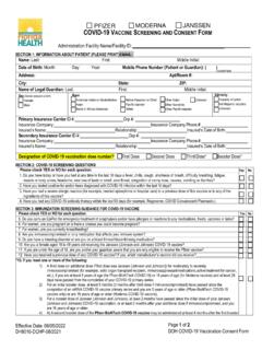 COVID-19 VACCINE SCREENING AND CONSENT FORM