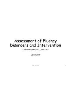 Assessment of Fluency Disorders and Intervention - GSHA