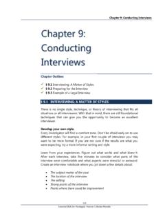 Chapter 9: Conducting Interviews