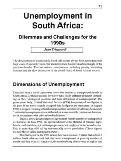 Unemployment in South Africa - University of KwaZulu-Natal