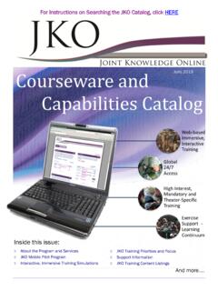 Courseware and Capabilities Catalog - jko.jfcom.mil