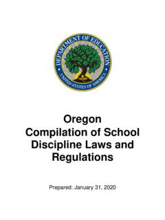 Oregon Compilation of School Discipline Laws and Regulations