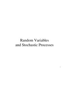 Random Variables and Stochastic Processes