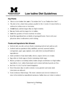 Low Iodine Diet Guidelines - Michigan Medicine