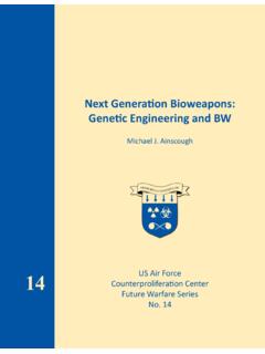 Next Generation Bioweapons: Genetic Engineering and BW