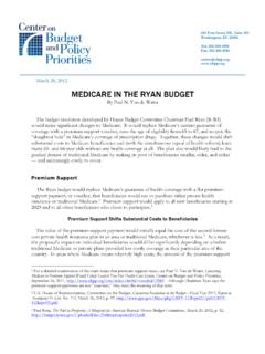 MEDICARE IN THE RYAN BUDGET