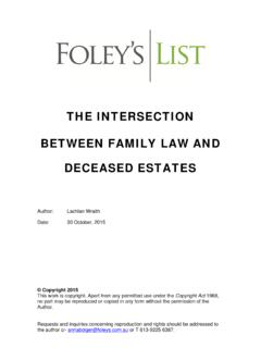 The intersection of family law and deceased estates