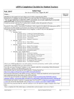 edTPA Completion Checklist for Student Teachers