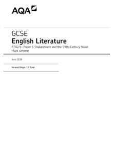 GCSE English Literature - AQA