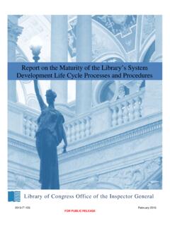 Report on the Maturity of the Library’s System Development ...