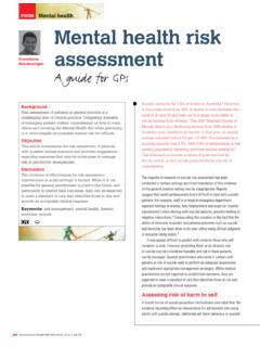 Mental health risk assessment – a guide for GPs