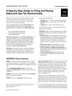 Pay MN Sales Tax Electronically - Minnesota State
