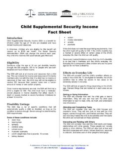 Child Supplemental Security Income Fact Sheet