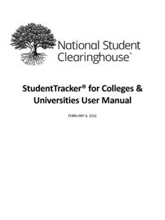 StudentTracker&#174; for Colleges &amp; Universities User Manual