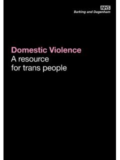 Domestic Violence A resource for trans people