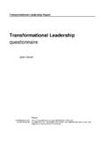 Transformational Leadership questionnaire - MySkillsProfile