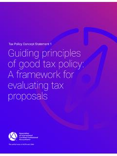 Tax Policy Concept Statement 1 Guiding principles of good ...
