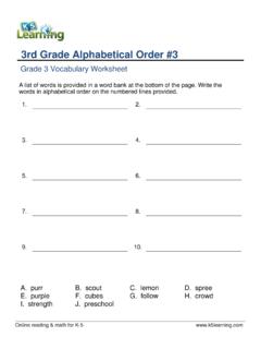 3rd Grade Alphabetical Order #3 - k5learning.com