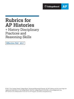 Rubrics for AP Histories - The College Board