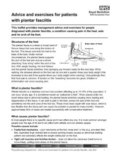 Advice and exercises for patients with plantar fasciitis