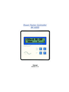 Power Factor Controller BR 6000 - BLINDLEISTUNGSREGLER